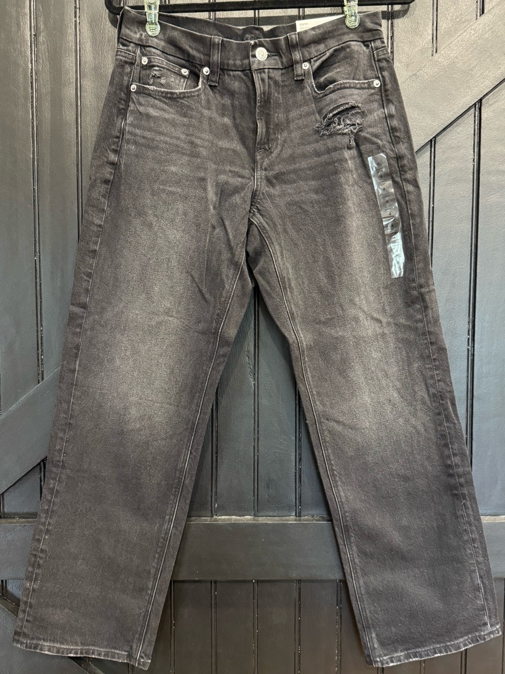 American Eagle Washed Black Curvy Straight Jeans